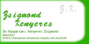 zsigmond kenyeres business card